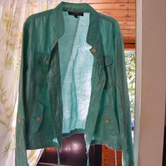Ladies Size 1X Blue-green Coat Jacket Windbreaker by Unear - Picture 2 of 11